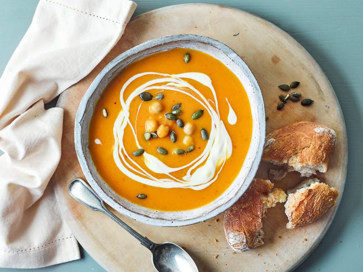 This easy pumpkin soup is perfect as a dinner party starter or a light, comforting supper  (Gousto)