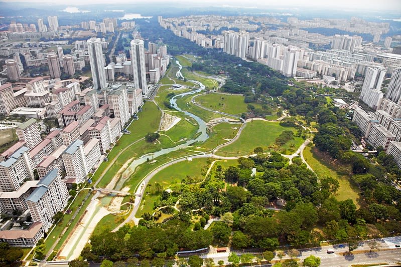 Aerial view of Bishan Park. Source: Wikicommons 