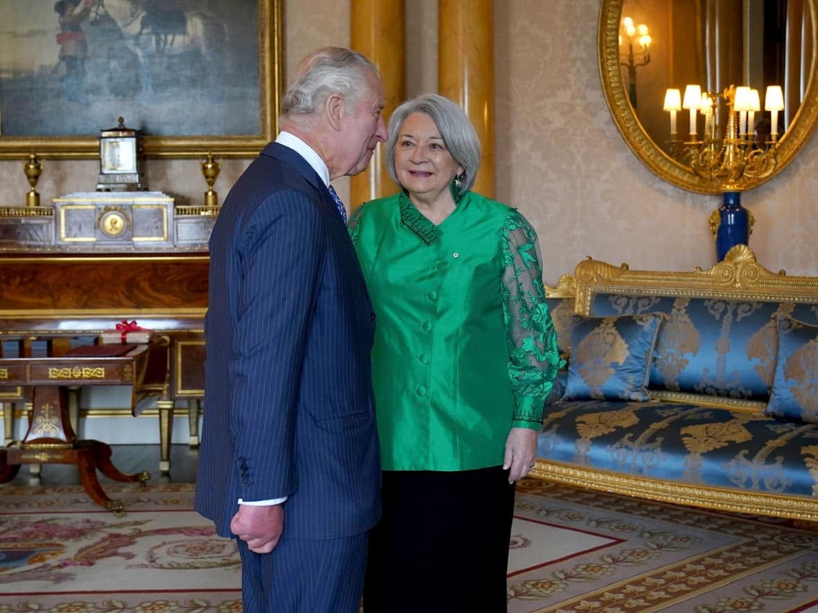 King Charles receives Mary Simon, Governor General of Canada, during an audience at Buckingham Palace, London on May 4, 2023. (Gareth Fuller/Pool via AP Photo - image credit)