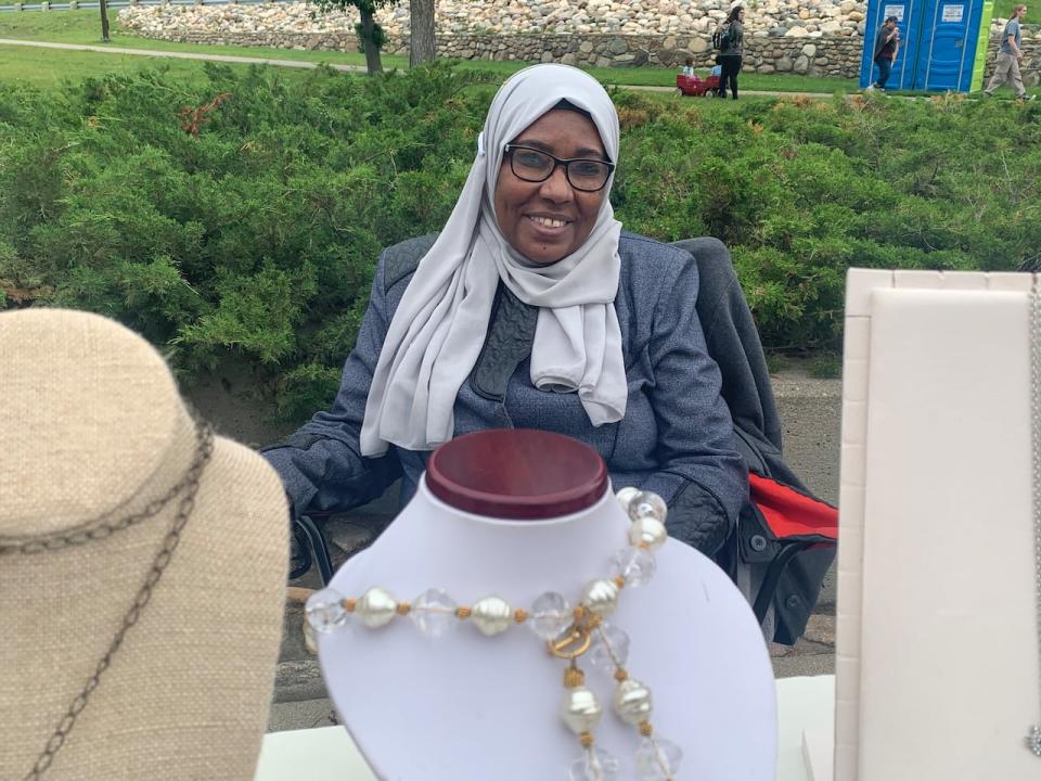 Ebtisam Elsheikhe, owner of Nile River Food and Handcrafts, set up a booth at Rotary Park on Canada Day to raise funds for family and friends in Sudan. S
