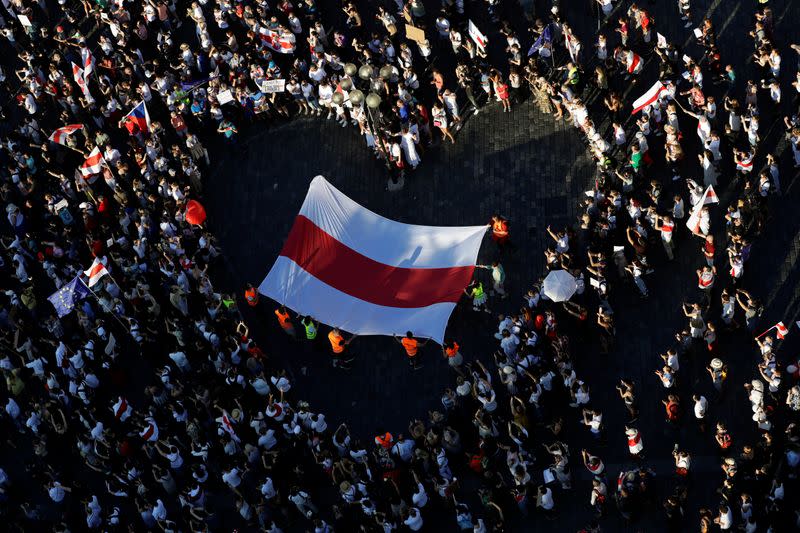 Protest against the results of the Belarusian presidential election, in Prague