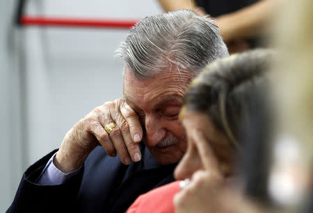 Former Ford Motor Co. security chief Hector Sibilla reacts during the trial in in Buenos Aires, Argentina, December 11, 2018. REUTERS/Bernardino Avila