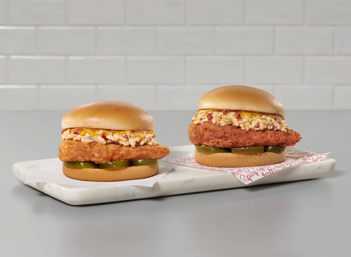 chick-fil-a's spicy and regular honey pepper pimento chicken sandwiches