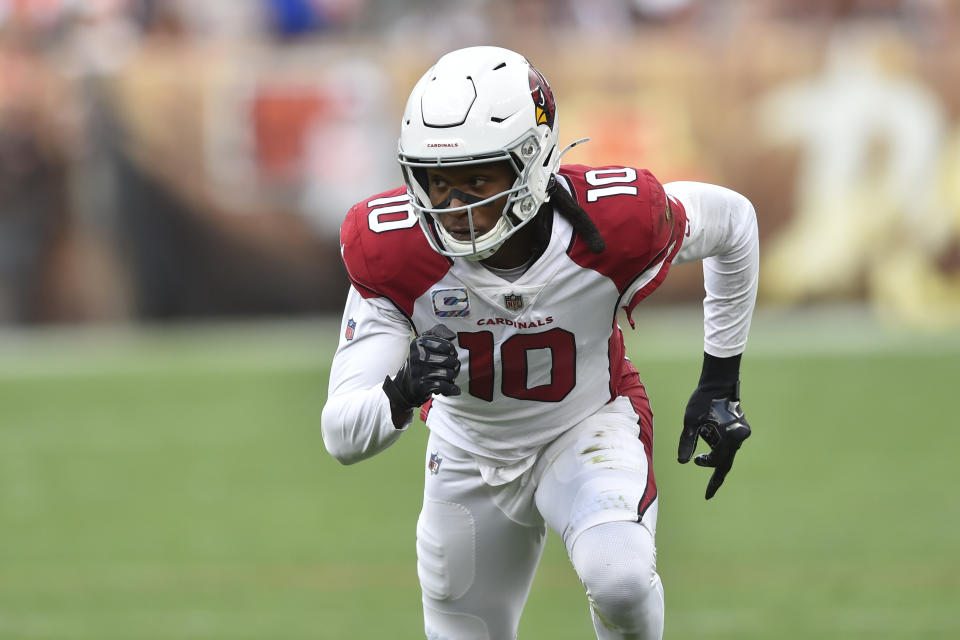 Arizona Cardinals wide receiver DeAndre Hopkins was suspended for the first six games of this season. (AP Photo/David Richard)
