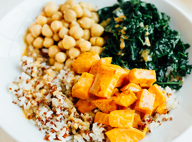 Kale and Sweet Potato Brown Rice Bowls