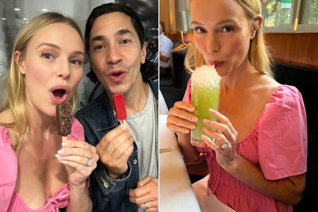 <p>Justin Long/ Instagram</p> Justin Long and Kate Bosworth Plant-Based Dinner in NYC