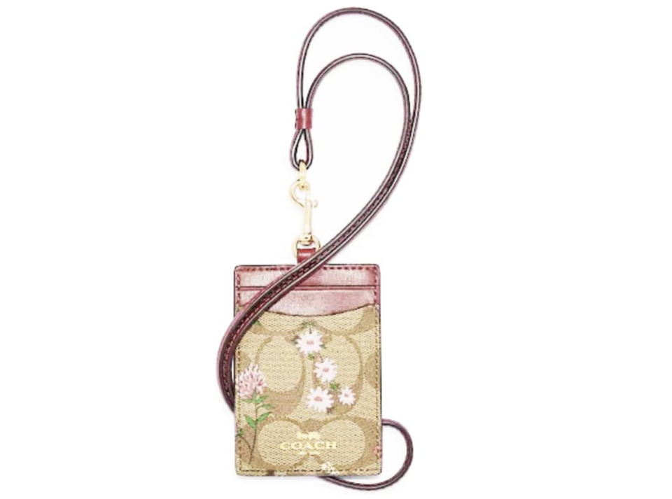 Coach Id Lanyard In Signature Canvas With Wildflower Print
