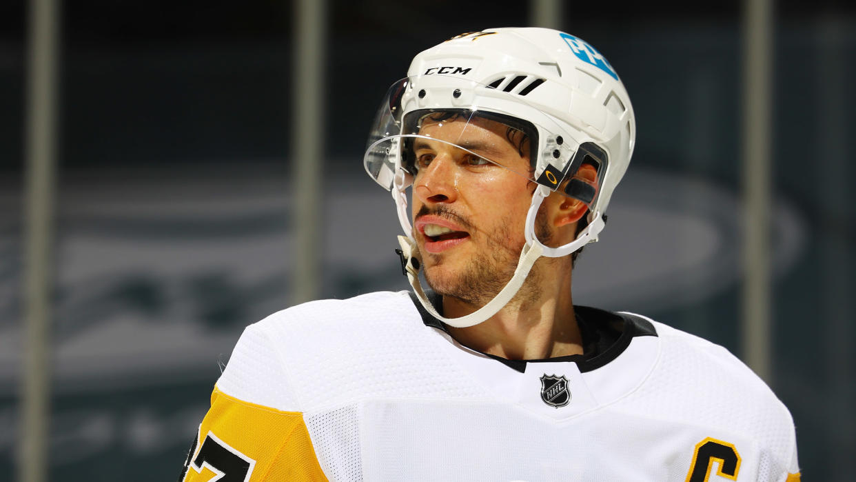 Sidney Crosby has been placed in the NHL's COVID-19 protocol. (Photo by Mike Stobe/NHLI via Getty Images)