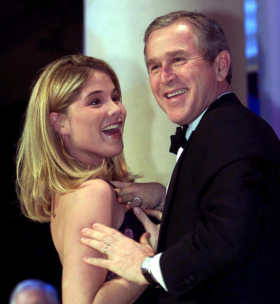 George W. Bush with daughter Jenna at the Inaugural Ball  (Paul J. Richards / Getty Images)