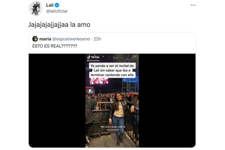 La cantante de "Laligera" se tomó la situación con mucho humor