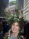 Mary Ann Smith poses for a portrait as she takes part in the annual Easter Bonnet Parade in New York April 20, 2014. REUTERS/Carlo Allegri (UNITED STATES - Tags: SOCIETY RELIGION)