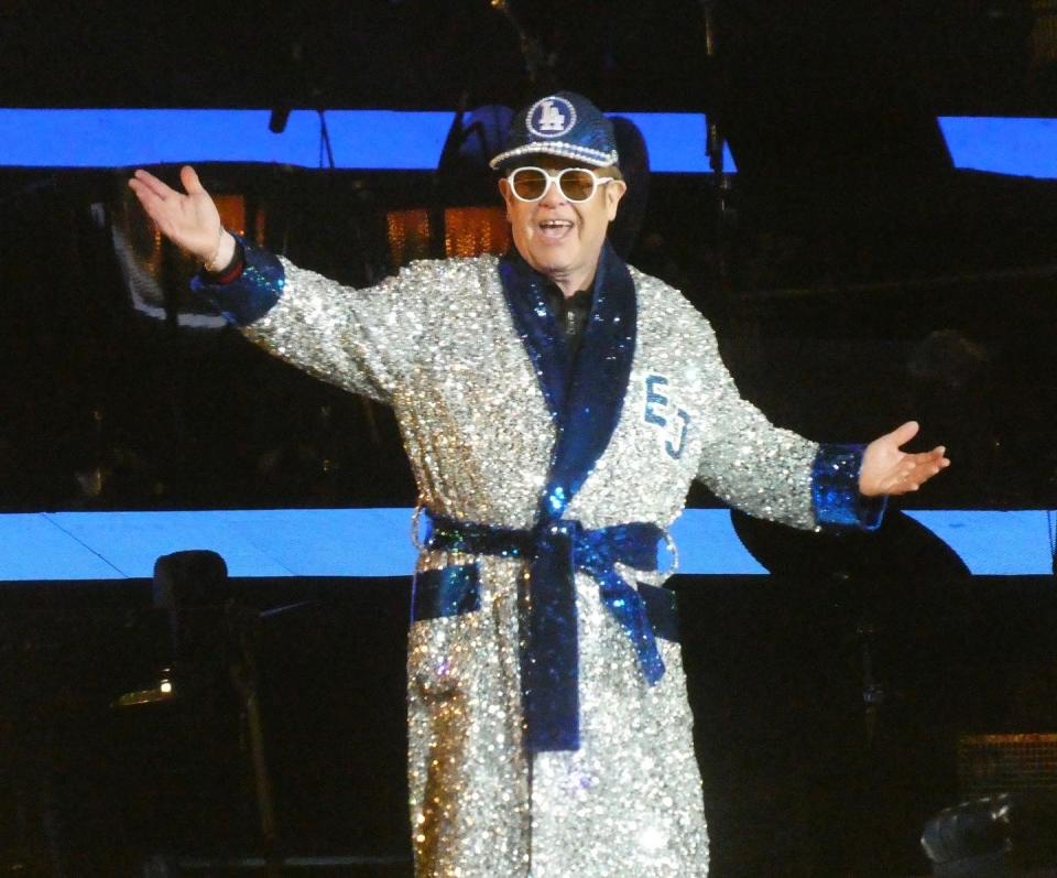 Elton John’s climactic look at Dodger Stadium (Photo: Chris Willman/Variety)