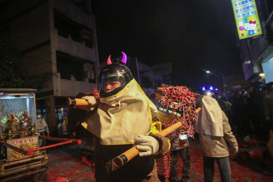 Taiwanese celebrate the world’s most dangerous fireworks festival