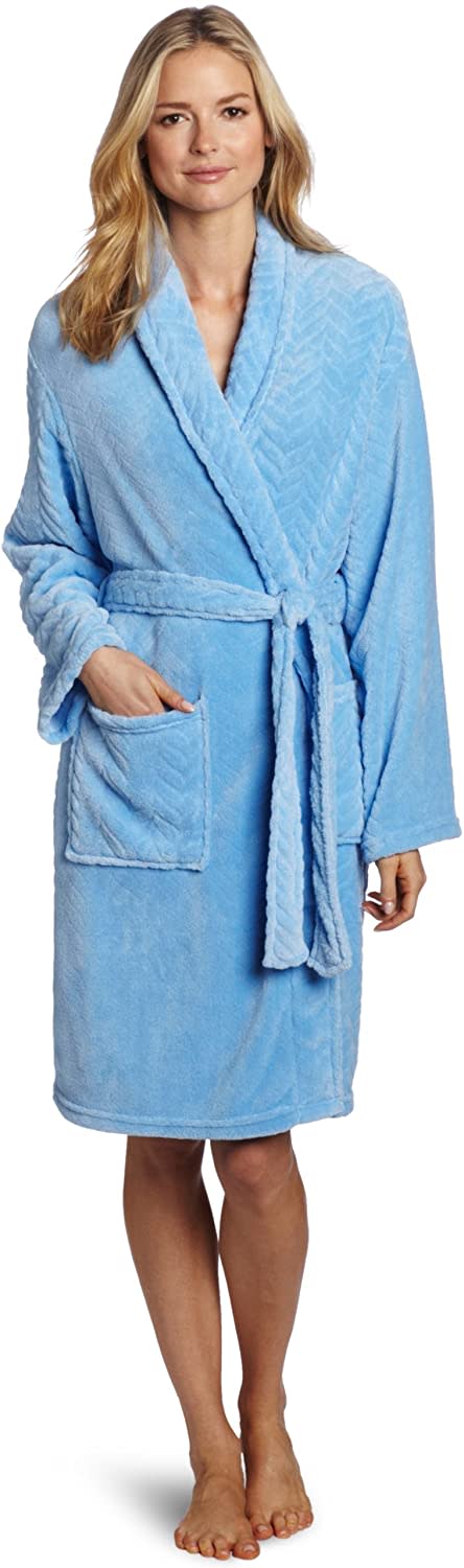 Hotel Spa Collection Herringbone Robe in blue