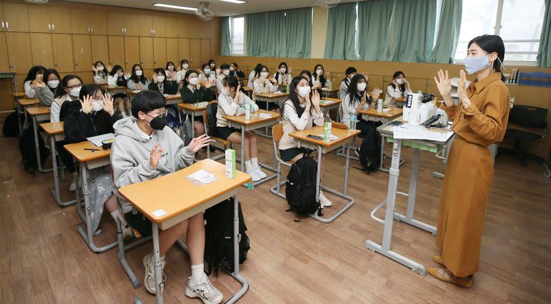 Schools reopen following the global outbreak of coronavirus disease (COVID-19), in South Korea