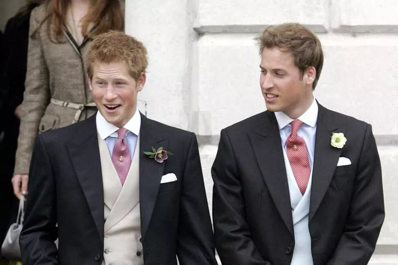 Harry and William were 'happy' at the wedding