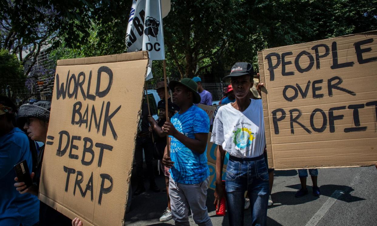 <span>A protest outside the offices of the World Bank.</span><span>Photograph: Kim Ludbrook/EPA</span>