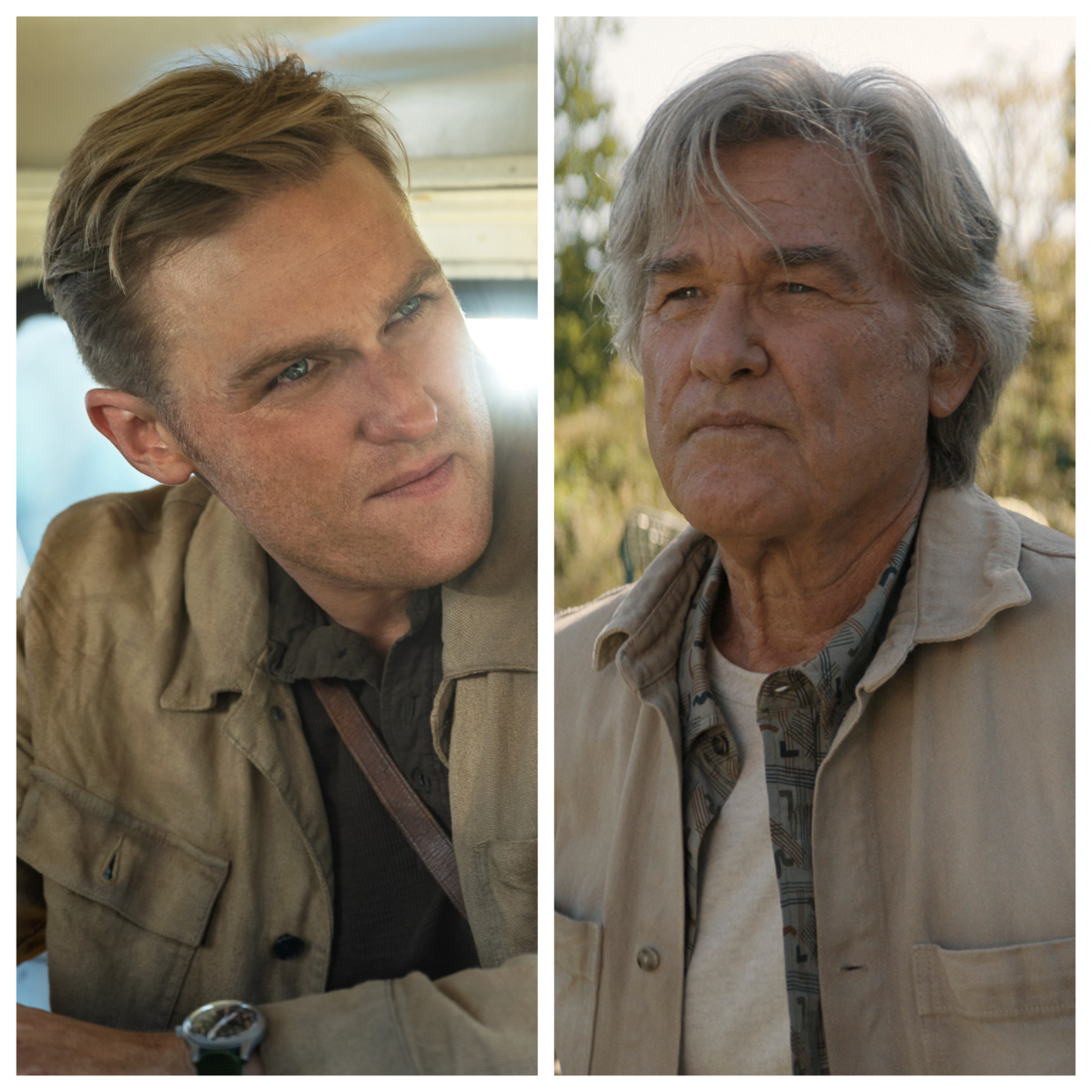 Wyatt (left) and Kurt Russell play Army man Lee Shaw in the 1950s and the 2010s in "Monarch: Legacy of Monsters."