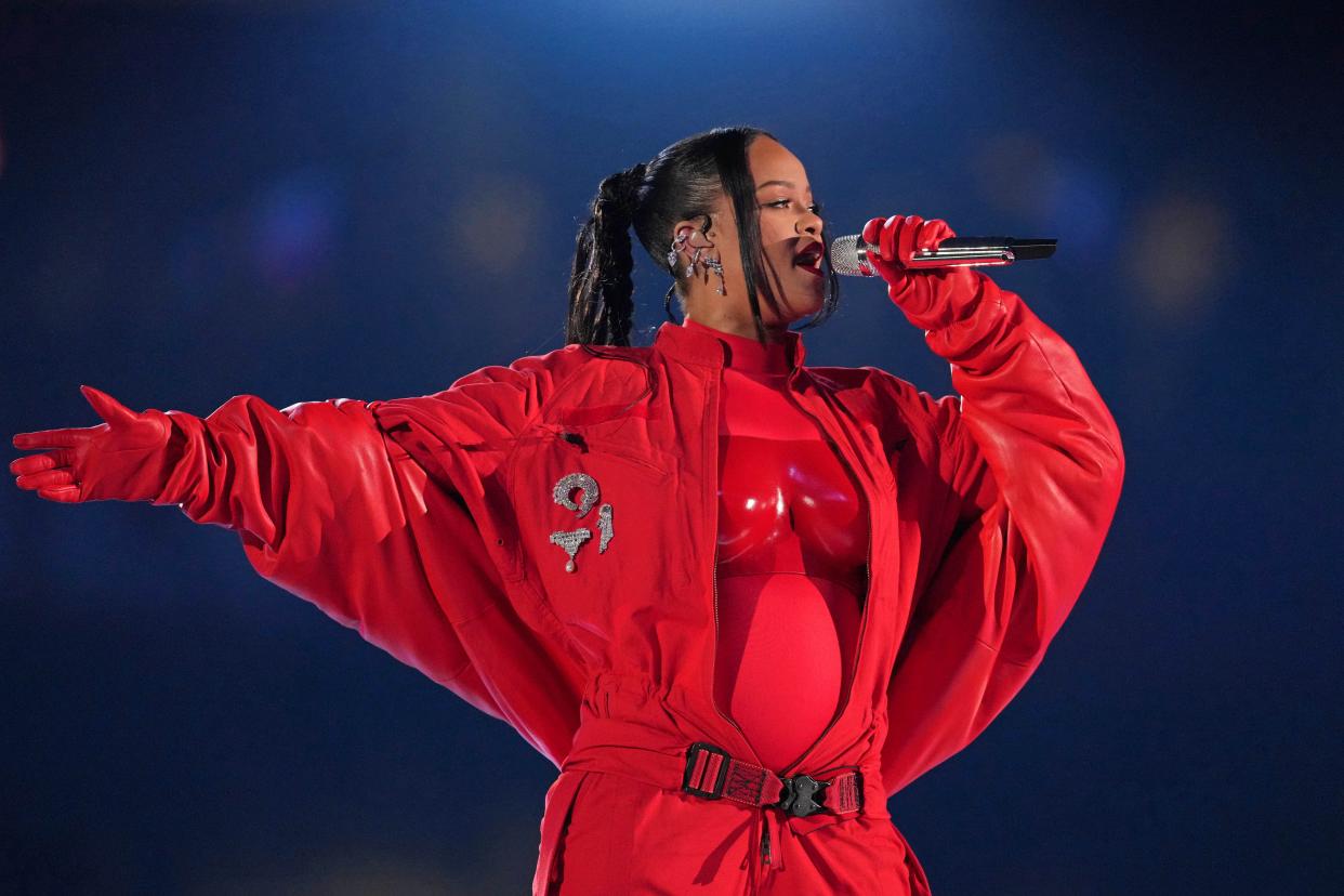 Rihanna performed at the most recent Super Bowl halftime show at State Farm Stadium in Arizona.