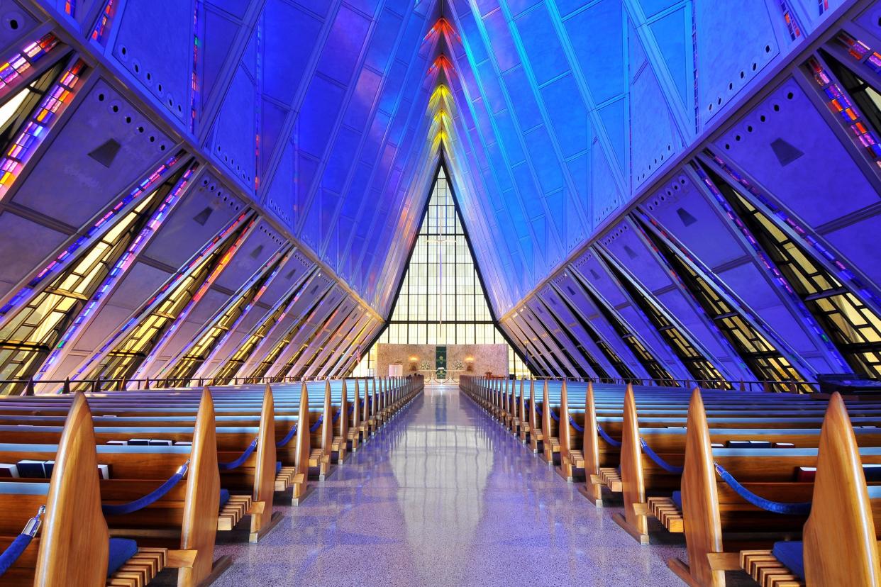 interior of The Air Force Academy Cadet Chapel, Colorado