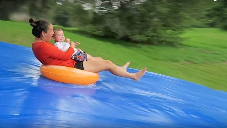 A slip 'n' slide makes a backyard hangout extra special.