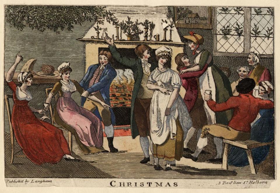 A 19th century Christmas celebrations in London – not exactly puritanical. <a href="https://www.gettyimages.com/detail/news-photo/christmas-celebrations-in-london-news-photo/3303651?adppopup=true" rel="nofollow noopener" target="_blank" data-ylk="slk:Hulton Archive/Getty Images;elm:context_link;itc:0;sec:content-canvas" class="link ">Hulton Archive/Getty Images</a>