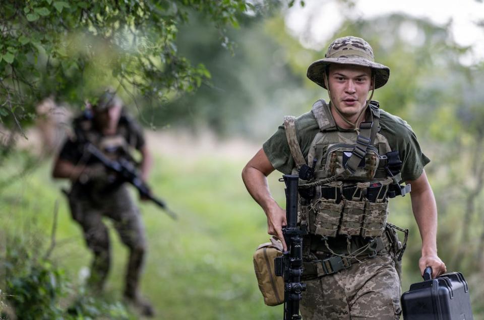 A Drone unit relocates after launching and recovering an armed drone.