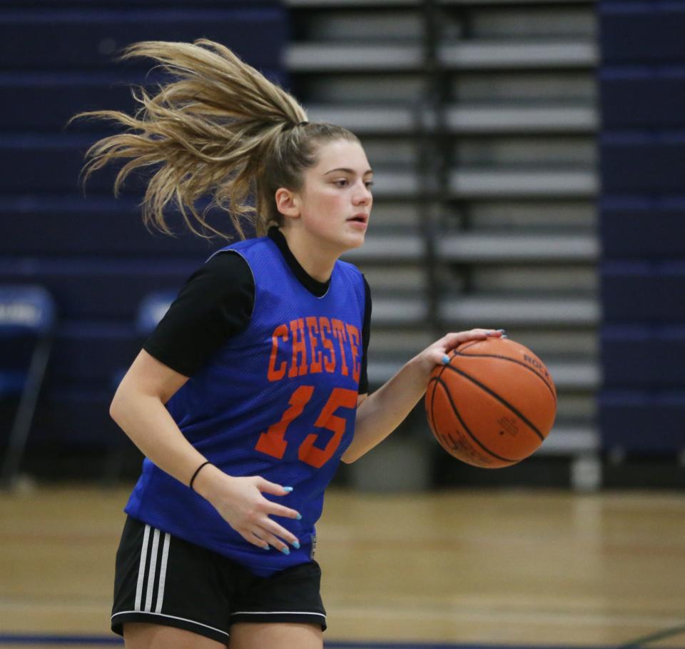 Chester's Allison Bono during Monday's Basketball Coaches Association of New York team practice at Wallkill High School on August 1, 2022. 