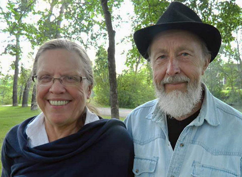 This July 2012 photo provided by Carol Tapanila shows her and her second husband in Calgary, Alberta, Canada. Tapanila, a native of upstate New York who has lived in Canada since 1969, has joined a largely overlooked surge of Americans rejecting what is, to millions, a highly sought prize: U.S. citizenship. In 2013, the U.S. government reported a record 2,999 people renounced citizenship or terminated permanent residency. (AP Photo/Carol Tapanila)