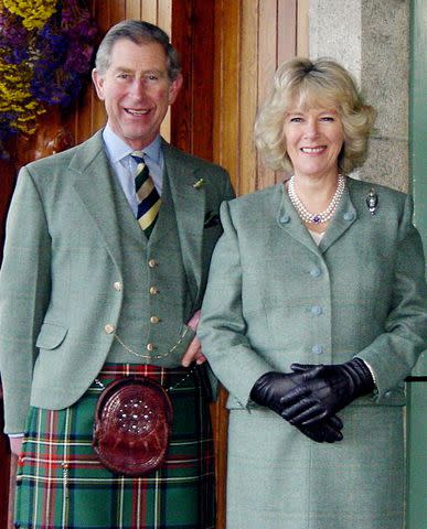 <p>Carolyn Robb/Tim Graham Picture Library/Getty Images</p> The then Prince Charles and Camilla, Duchess of Cornwall at Birkhall, Scotland around the time of their engagement announcement in February 2005