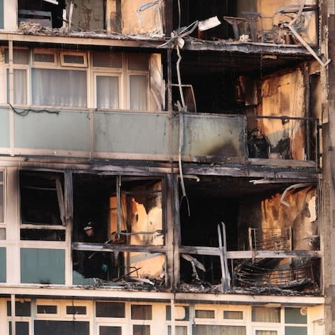 The aftermath of the Lakanal House fire Camberwell, south London - Credit: Carl Court/PA Wire