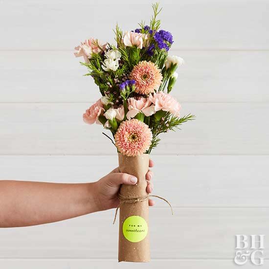 Paper Wrapping Flower Bouquets