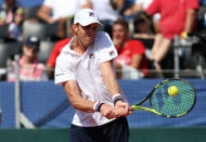 Tennis - Davis Cup - World Group Semi-Final - Croatia v United States - Sportski centar Visnjik, Zadar, Croatia - September 16, 2018 Sam Querrey of the U.S. in action during his match against Croatia's Marin Cilic REUTERS/Antonio Bronic