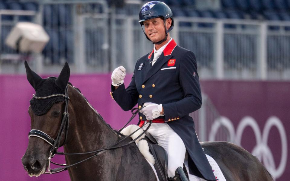 Carl Hester on En Vogue performing in the Dressage  - Paul Grover for the Telegraph