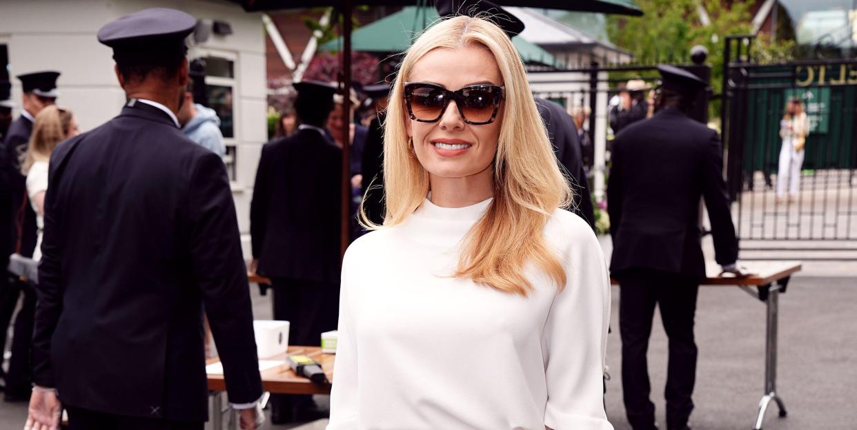 2xf440k katherine jenkins arrives on day one of the 2024 wimbledon championships at the all england lawn tennis and croquet club, london picture date monday july 1, 2024