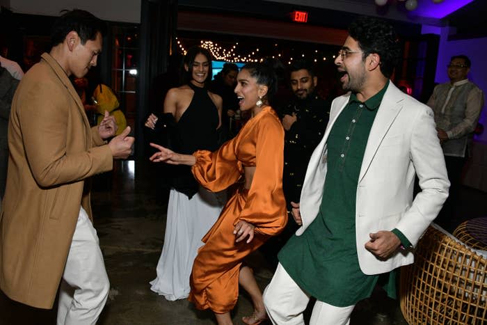 Pallavi Sharda and Suraj Sharma (R) and guests attend the Asian Pacific Islander Excellence Celebration hosted by Netflix