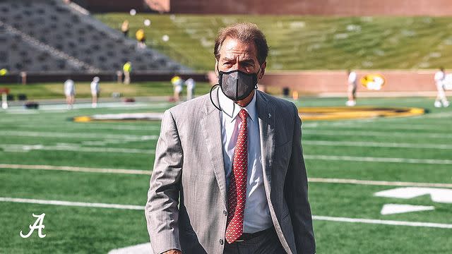 <p>The head coach of the University of Alabama's Crimson Tide football team, 69, tested positive for coronavirus the Wednesday before an important game against Georgia.</p> <p>He told fans Thursday night he was "feeling great" and hoped to be able to attend the game if he got a negative test in time.</p>