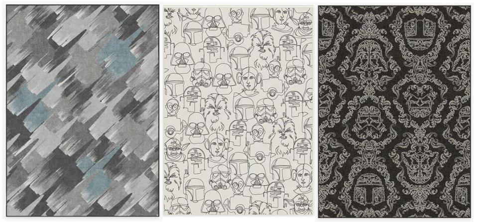 Three Star Wars rug designs