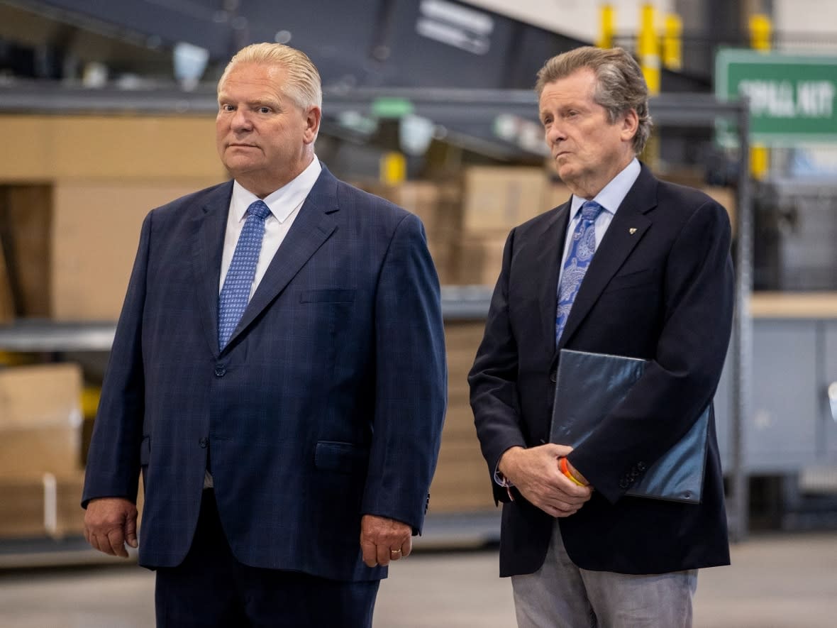 In a statement, Premier Doug Ford said that John Tory 'will be remembered as a dedicated and hard-working mayor who served as a steady leader during the most difficult days of the pandemic.' (Carlos Osorio/CBC - image credit)