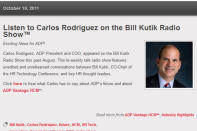 <b>Platz 14: Carlos A. Rodriguez, ADP</b><br><br>Carlos A. Rodriguez, Präsident und CEO des amerikanischen IT-Serviceunternehmens Automatic Data Processing (kurz ADP), büßte im Vergleich zu 2012 vier Plätze ein. (Screenshot: adpvantagehcm)