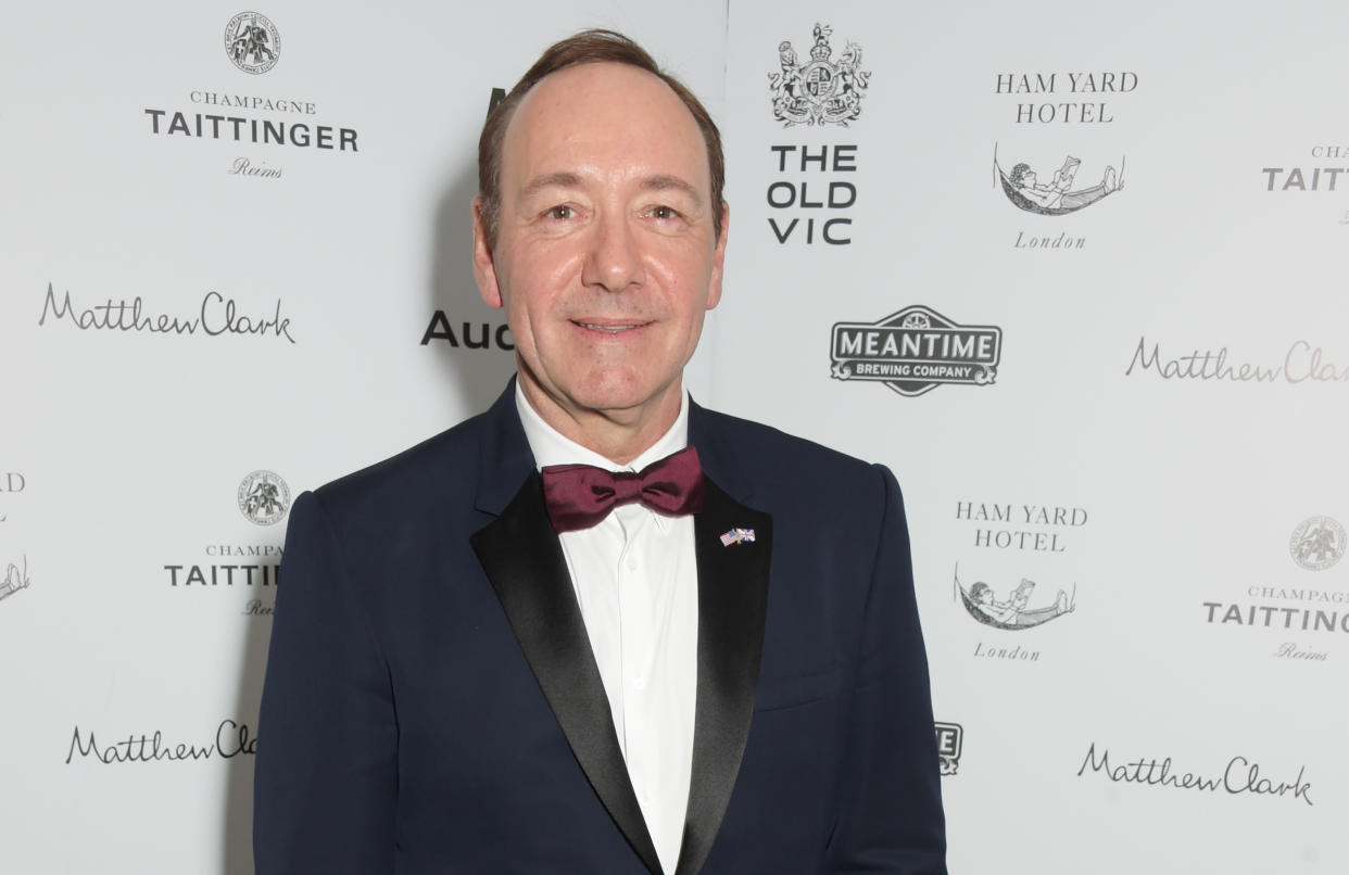 LONDON, ENGLAND - APRIL 19:  Artistic Director of The Old Vic Kevin Spacey arrives at Ham Yard Hotel for the After Party of The Old Vic's A Gala Celebration in Honour of Kevin Spacey on April 19, 2015 in London, England.  (Photo by David M. Benett/Getty Images)