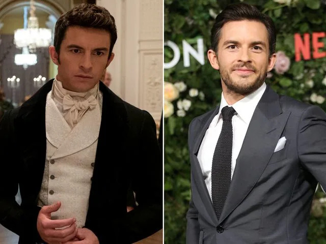 <p>LIAM DANIEL/NETFLIX ; Lia Toby/Getty</p> Left: Jonathan Bailey as Anthony Bridgerton; Right: Jonathan Bailey attends the "Bridgerton" Series 2 World Premiere at Tate Modern on March 22, 2022 in London, England