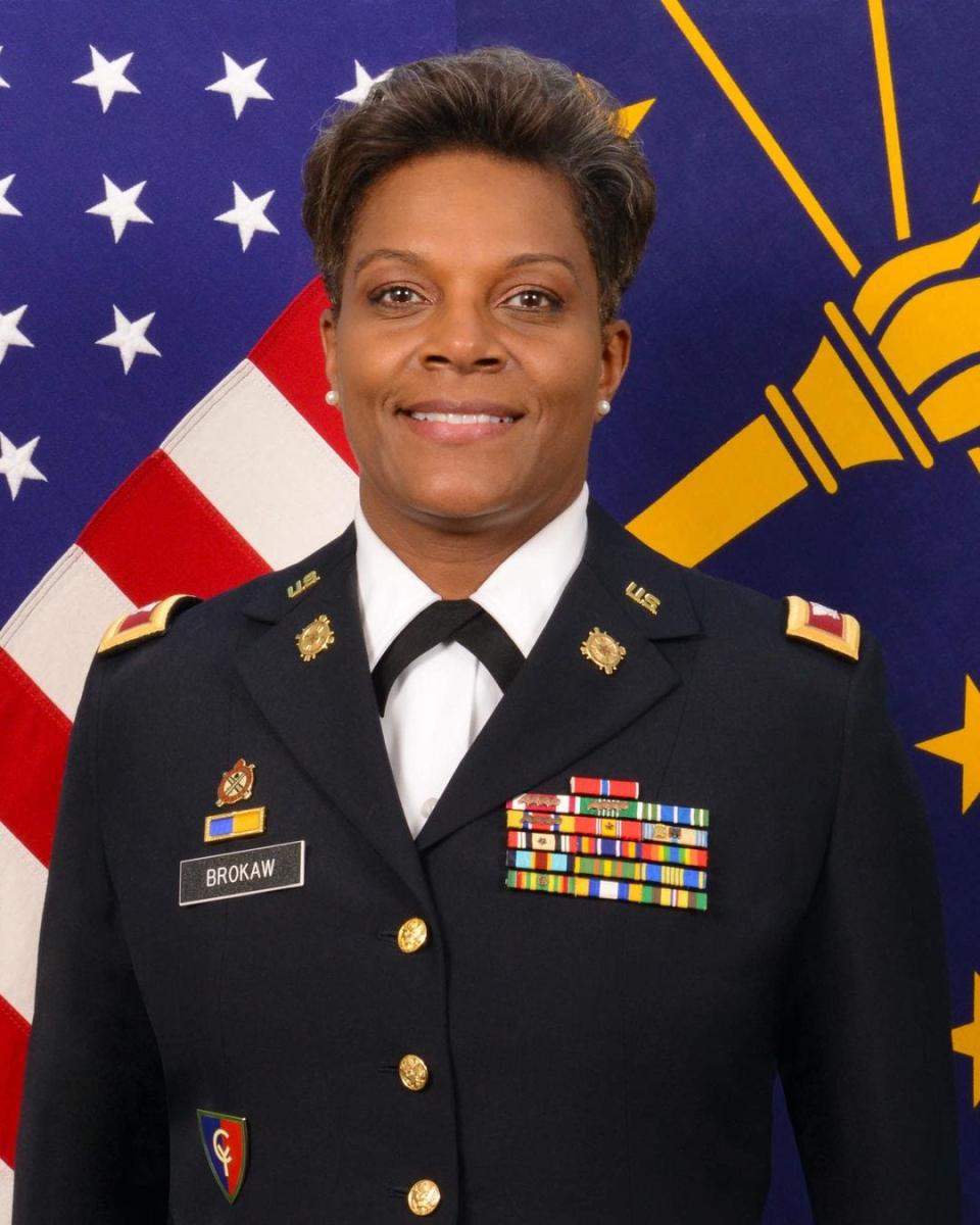 Brigadier General Felicia Brokaw, the Indiana National Guard’s first black female general, has been elected to the Martin University Board of Trustees.