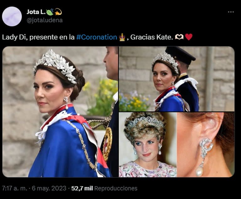 El día de la Coronación de Carlos III, Kate Middleton usó un par de aros que pertenecieron a Lady Di