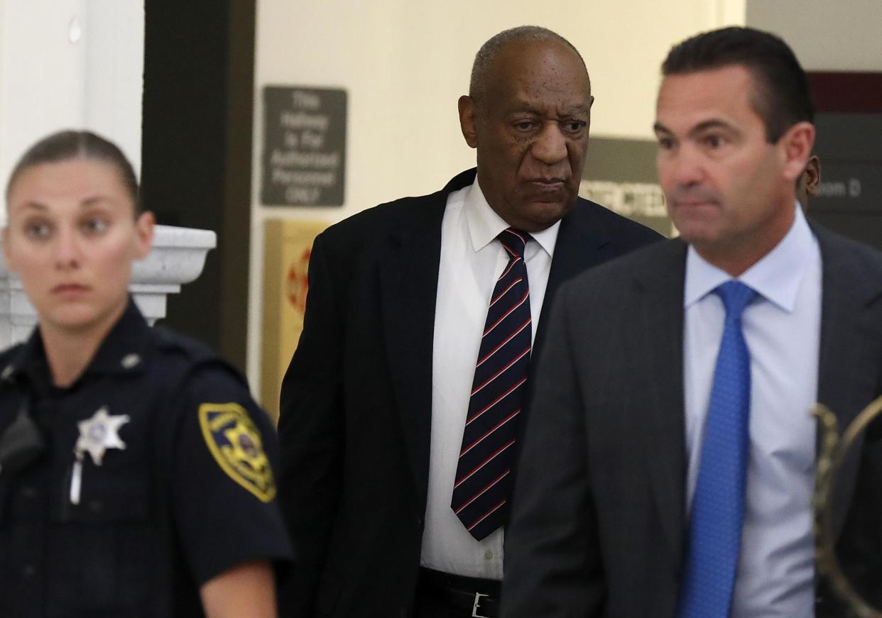 Bill Cosby arrives for his trial on sexual assault charges at the Montgomery County Courthouse in Norristown, Pennslyvania: Getty