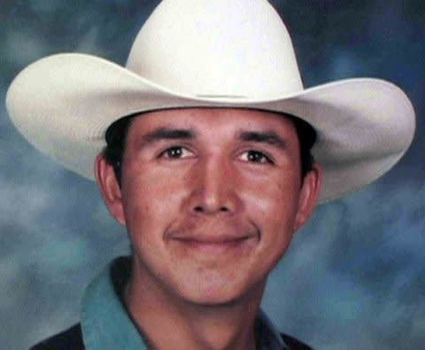 Esequiel Hernandez, 18, was herding goats near his home in Redford, Texas, when he was killed by a team of U.S. Marines in 1997. Dressed in camouflage, the Marines were deployed near the border town as part of a federal program aimed at stopping the flow of illegal drugs into the United States from Mexico.    Hernandez carried a rifle to scare off predatory animals. When he heard noises from the hiding Marines, he fired in their direction. One Marine fired back, striking Hernandez in the chest. The U.S. government later paid the Hernandez family a $1.9 million settlement. None of the Marines was criminally charged.<BR>    <em>Sources: "Oversight Investigation of the Death of Esequiel Hernandez, Jr.: A Report of Chairman Lamar Smith to the Subcommittee on Immigration & Claims of the Committee on the Judiciary," House of Representatives, 150th congress. United States Government Printing, January 1998; Monte Paulsen, "Fatal Error: The Pentagon's War on Drugs Takes a Toll on the Innocent," Austin Chronicle, July 11, 2008.</em>