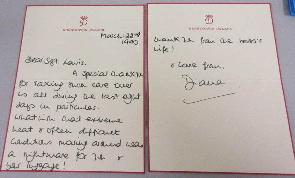 Princess Diana letter up for auction. | LawrencesAuctioneers/BNPS