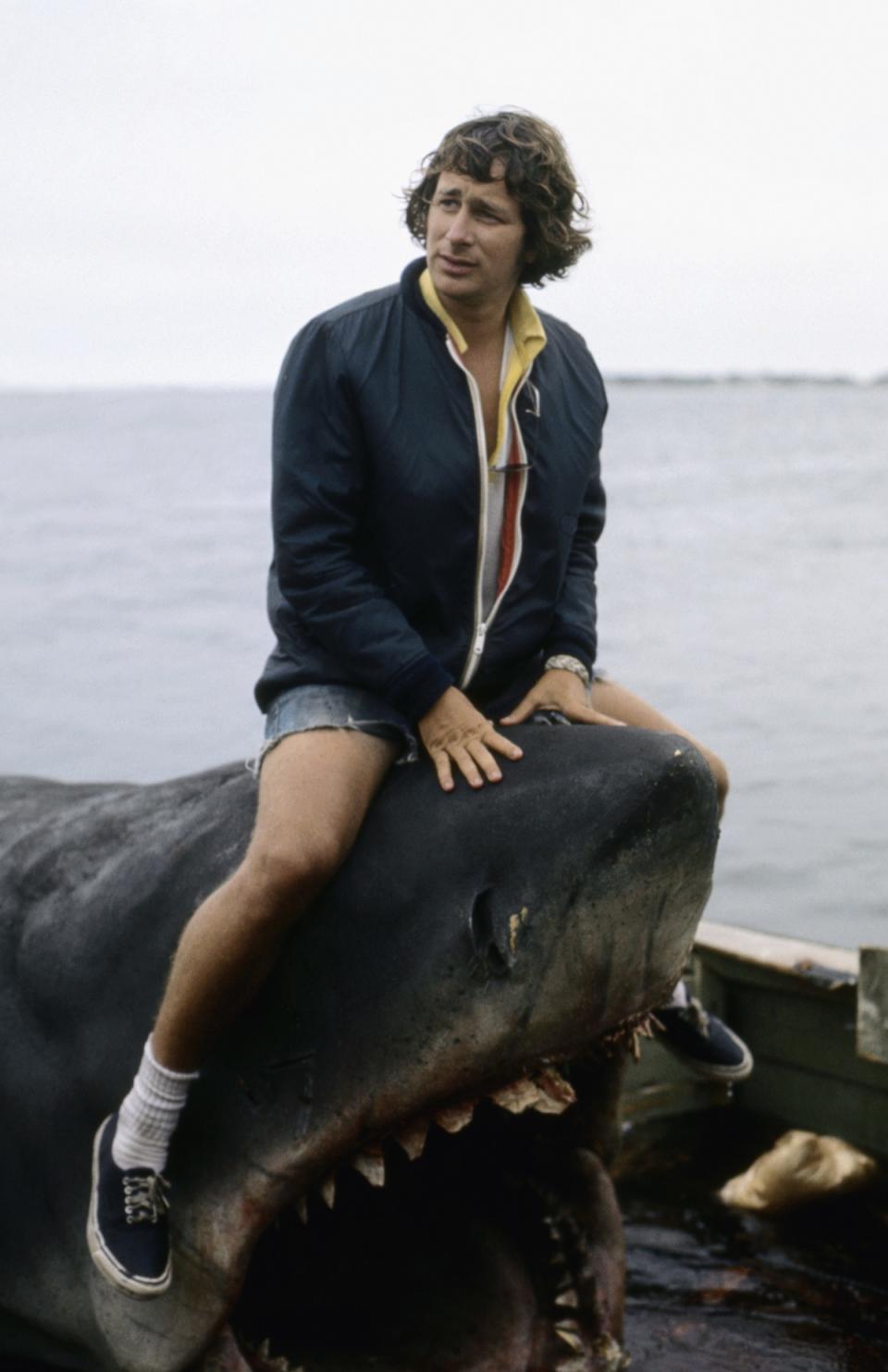American director Steven Spielberg on the set of his movie, Jaws. (Photo by Sunset Boulevard/Corbis via Getty Images)