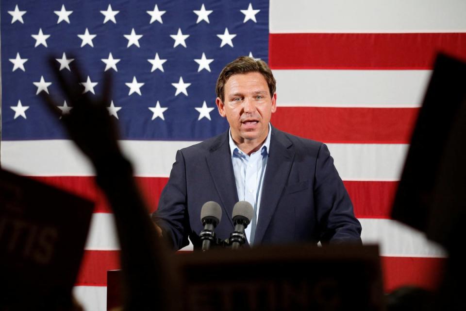 DeSantis speaking at a rally in Hialeah, Florida in November (Reuters)