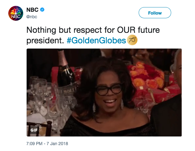 NBC deleted this tweet after a backlash from critics who said it showed bias. (Image: NBC via Twitter)